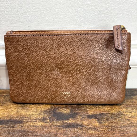 Fossil Molly Clutch Wallet Wine Multi Colored Brown Leather Card Holder - Picture 2 of 10